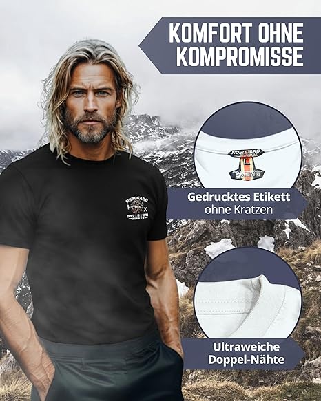 Nordgard Wotans Wolf T-Shirt – Nordisches Design & Stärke