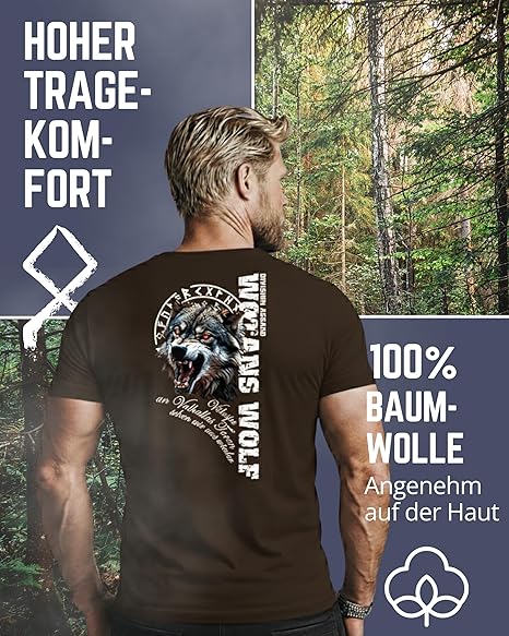 Nordgard Wotans Wolf T-Shirt – Nordisches Design & Stärke
