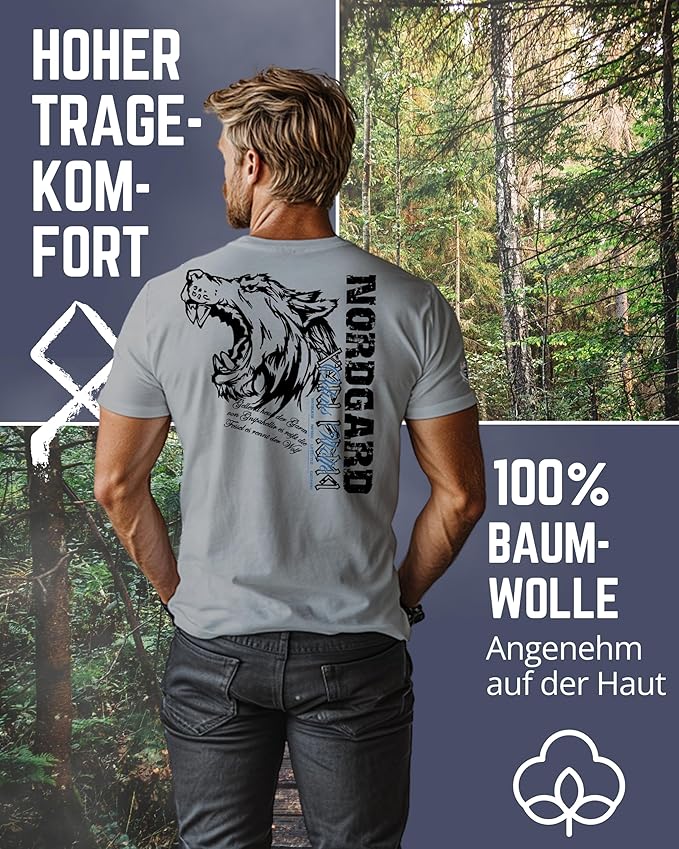 NORDGARD T Shirt Odins Wölfe