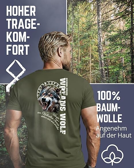 Nordgard Wotans Wolf T-Shirt – Nordisches Design & Stärke